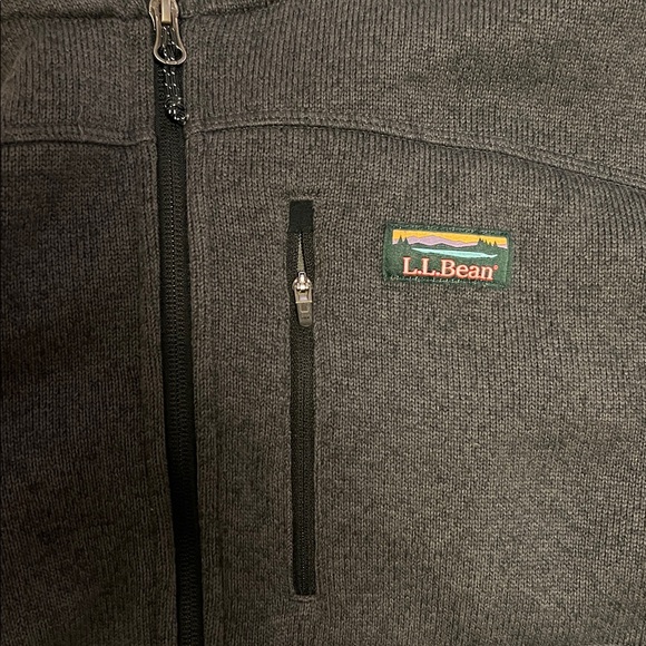L.L. Bean Charcoal Grey Men's Sweater Fleece Full-Zip Jacket Size Large Tall - Picture 4 of 4